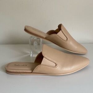 SPLENDID Liza Pointed Toe Leather Mules Size 10 Women’s Almond Low Heel NWOT